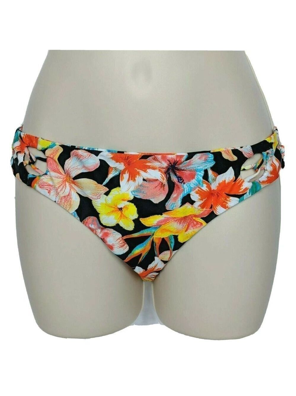 Cami And Jax Lee Hipster Bikini Bottom Large Floral Orange Yellow